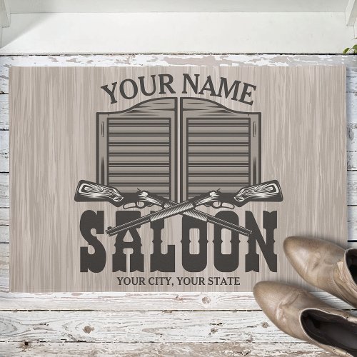 Personalized Western Rifle Guns Old Saloon Bar Doormat