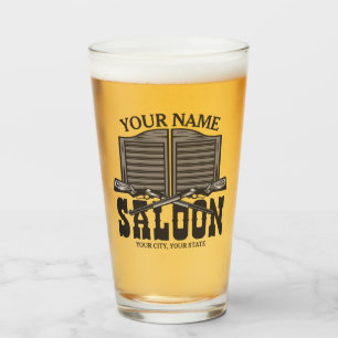 Personalized Western Rifle Guns Old Saloon Bar Glass