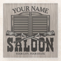 Personalized Western Rifle Guns Old Saloon Bar   Glass Coaster