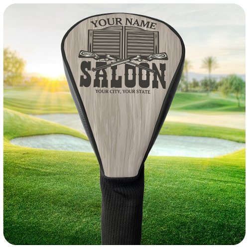 Personalized Western Rifle Guns Old Saloon Bar  Golf Head Cover