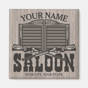 Personalized Western Rifle Guns Old Saloon Bar Magnet