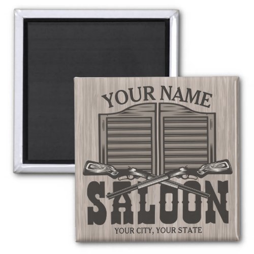 Personalized Western Rifle Guns Old Saloon Bar Magnet
