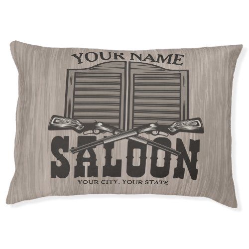 Personalized Western Rifle Guns Old Saloon Bar  Pet Bed