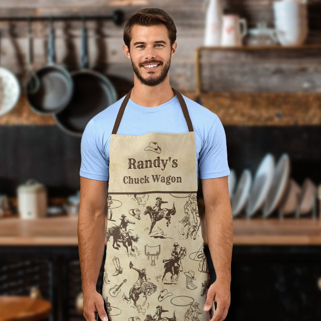Personalized Western Rodeo Cowboy Apron (Creator Uploaded)