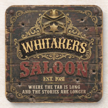 Personalized Western Saloon Rustic Man Cave Home