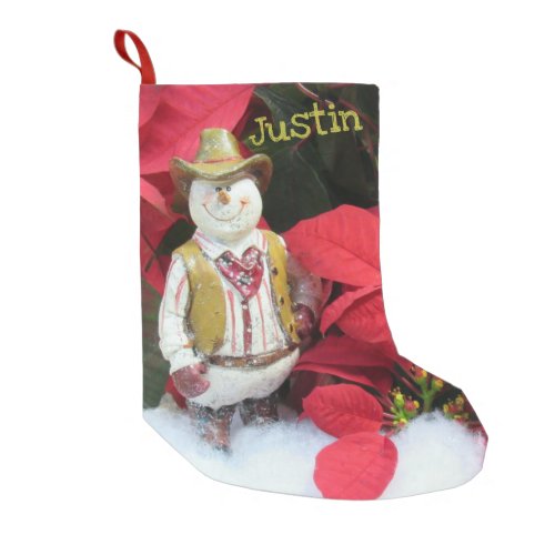 Personalized Western Snowmans Christmas Stocking