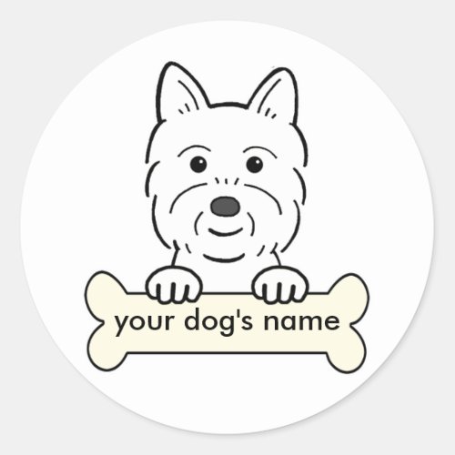 Personalized Westie Classic Round Sticker