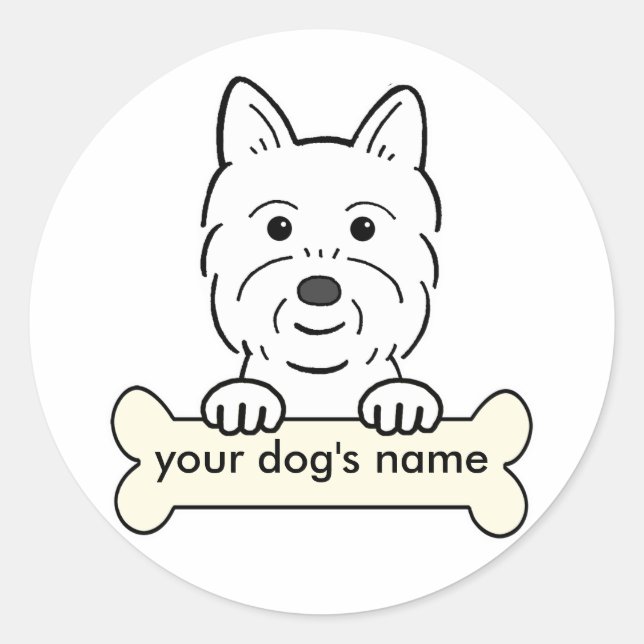 Personalized Westie Classic Round Sticker (Front)