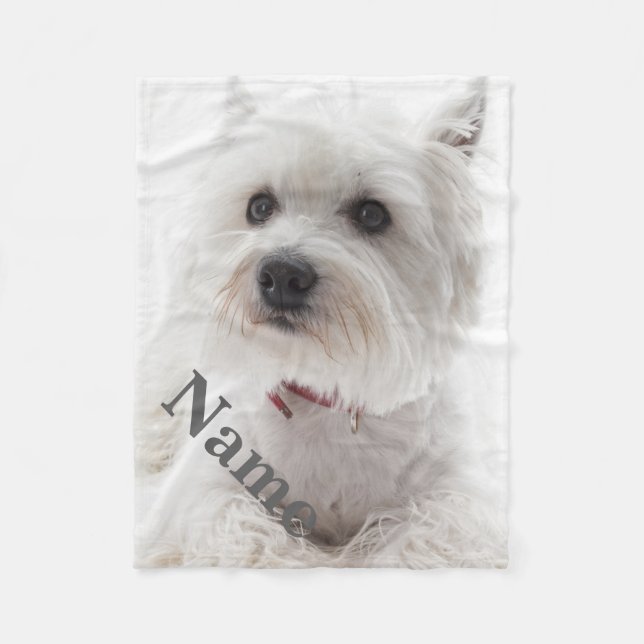 Personalized Westie Dog Pet Fleece Blanket (Front)