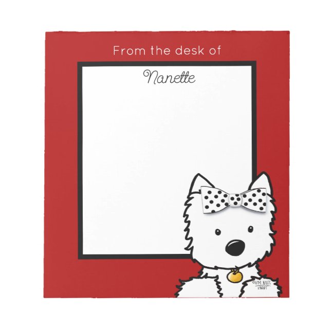 Personalized Westie Girl  Notepad (Front)