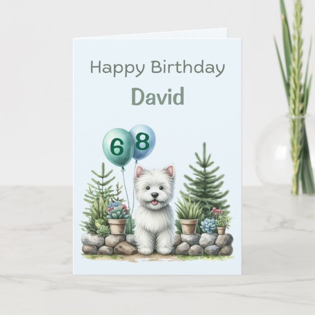 Personalized Westie Happy Birthday Card (Front)