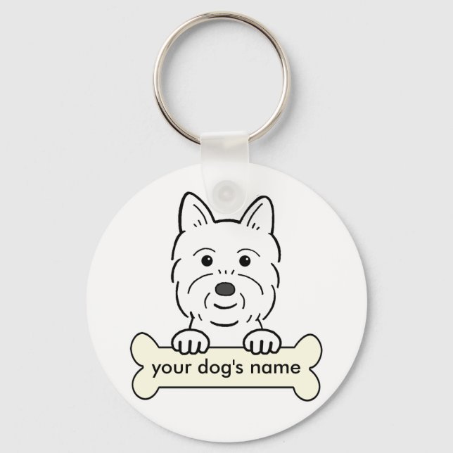 Personalized Westie Keychain (Front)