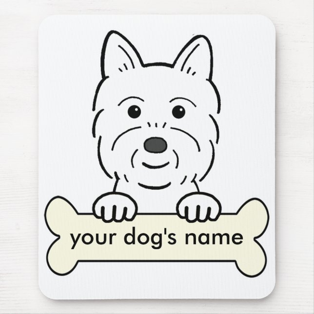 Personalized Westie Mouse Pad (Front)