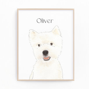 Personalized Westie West Highland Terrier Art Photo Print