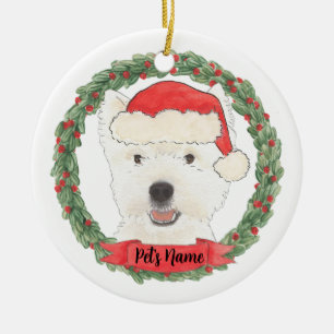Personalized Westie West Highland Terrier Ceramic Ornament