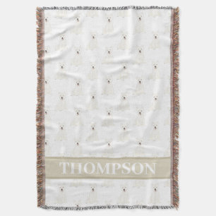 Personalized Westie West Highland Terrier Pink Throw Blanket