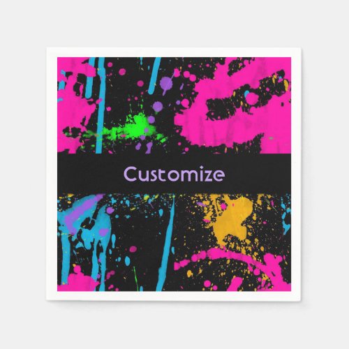 Personalized Wet Paint Color Splash Napkins