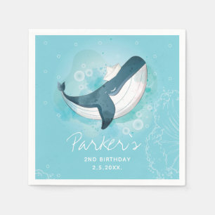 Personalized Whale Birthday Napkins