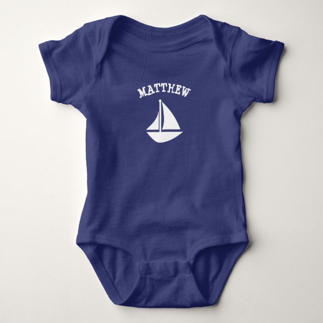 Personalized Whale Nautical Baby boy One Piece Tee (Front)
