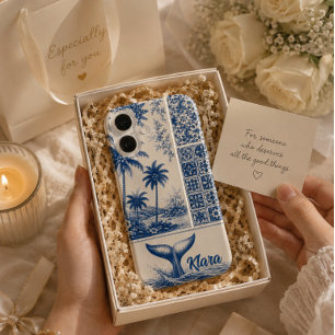 Personalized Whale Tail Tropical iPhone 16 Case