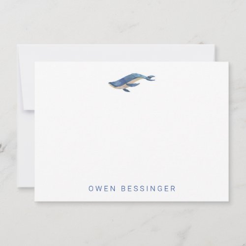 Personalized Whale Thank You Note Cards