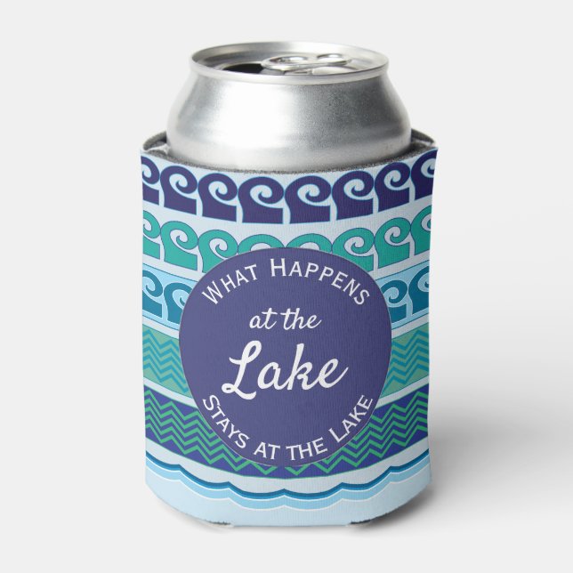 Personalized "What Happens At The Lake" Can Cooler (Can Front)