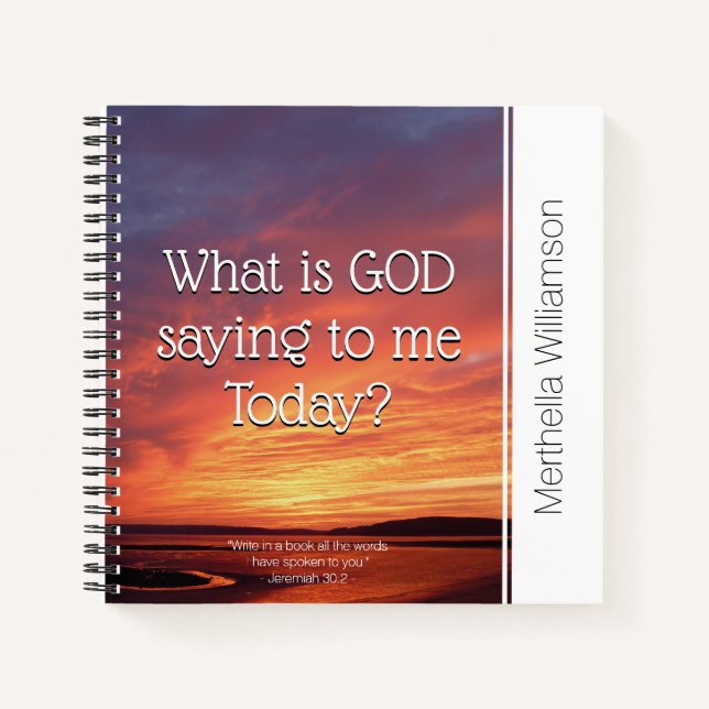 Personalized WHAT IS GOD SAYING TO ME Prayer Notebook (Front)