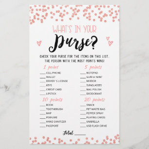 Personalized What's in your purse Hen Party game