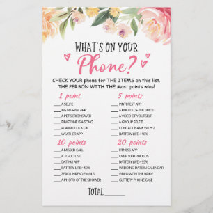 Personalized What's on your phone Baby Shower Game