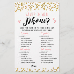 Personalized What's on your phone Hen Party game