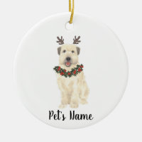 Personalized Wheaten Terrier Antlers and Bow Tie