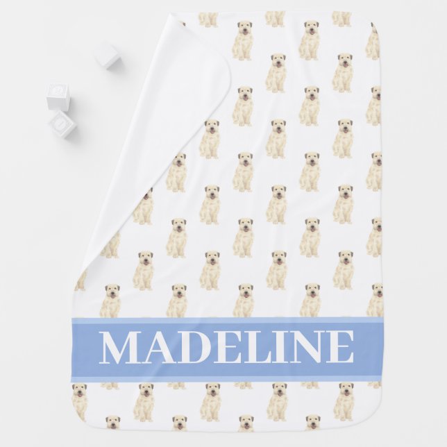 Personalized Wheaten Terrier  Baby Blanket (In Situ)