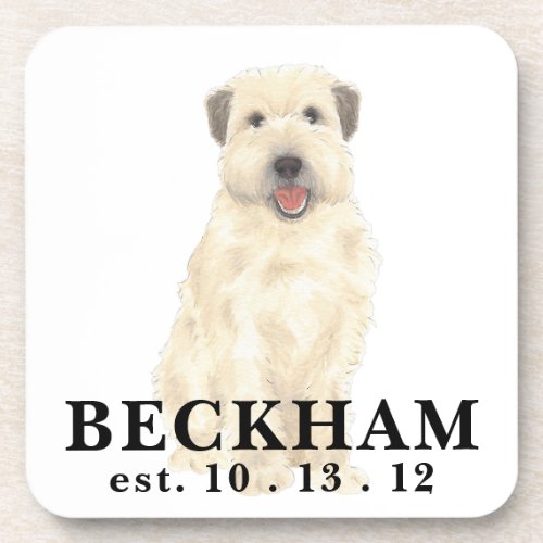 Personalized Wheaten Terrier Beverage Coaster