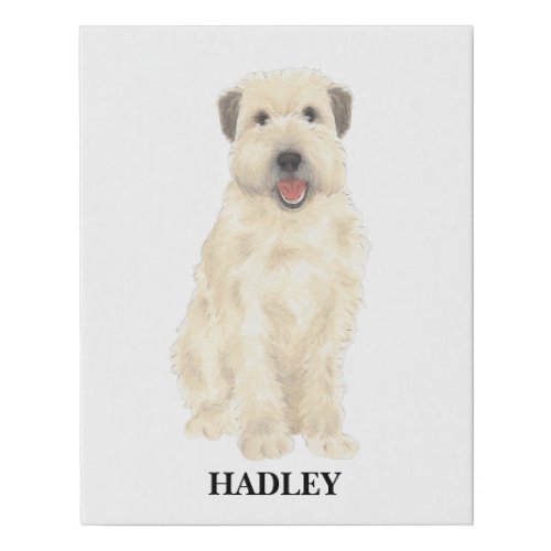 Personalized Wheaten Terrier Faux Canvas Print