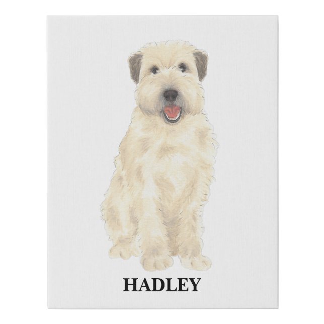 Personalized Wheaten Terrier Faux Canvas Print (Front)