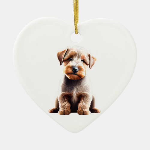 Personalized Wheaten Terrier Puppy Ceramic Ornament
