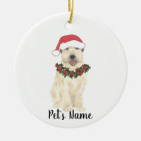 Personalized Wheaten Terrier Santa Hat Christmas