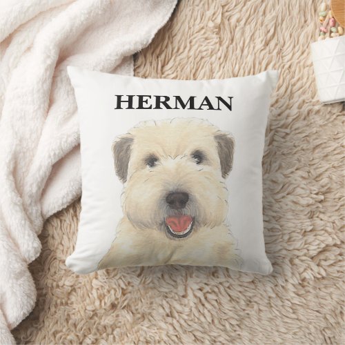 Personalized Wheaten Terrier Throw Pillow