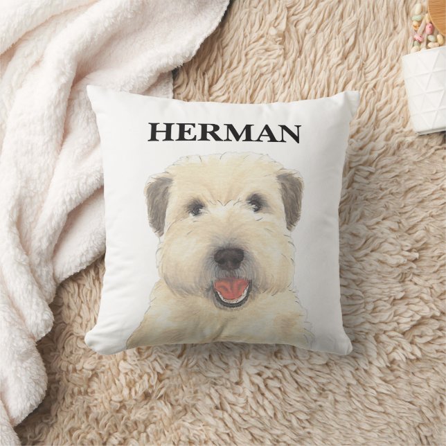Personalized Wheaten Terrier Throw Pillow (Blanket)
