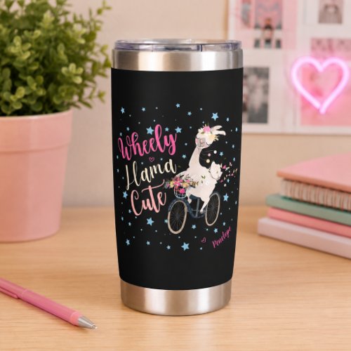 Personalized Wheely Llama Cute Insulated Tumbler