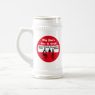Personalized Where Nobody Remembers Your Name Beer Stein