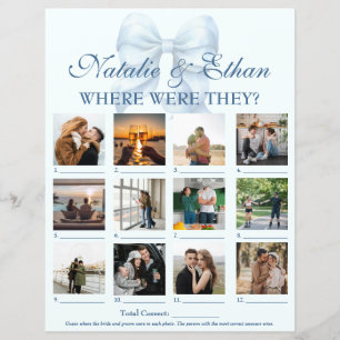 Personalized Where Were They Bridal Shower Game