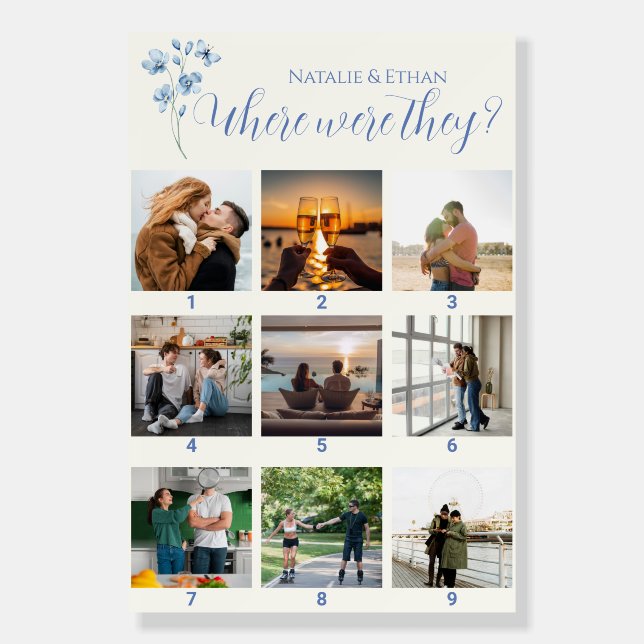 Personalized Where Were They Bridal Shower Game Foam Board (Front)