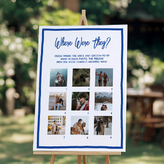 Personalized Where Were They Bridal Shower Game Foam Board