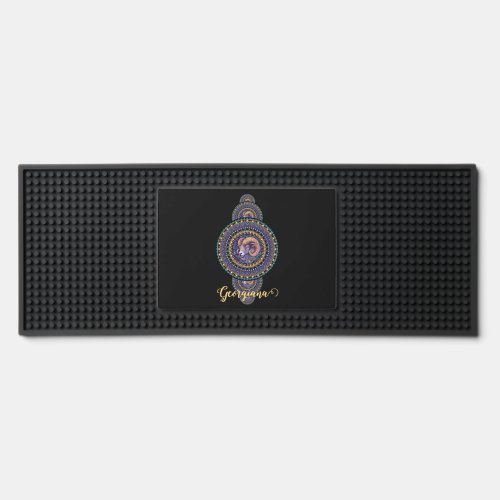Personalized Whimsical Aries Ornamental Mandala Bar Mat
