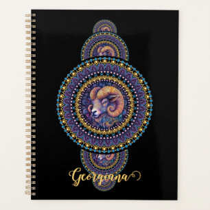 Personalized Whimsical Aries Ornamental Mandala Planner