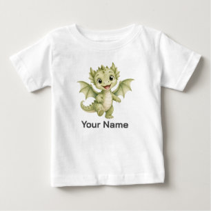 Personalized Whimsical Baby Dragon Children's T-Shirt