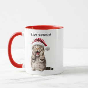Personalized Whimsical Cat Christmas Mug