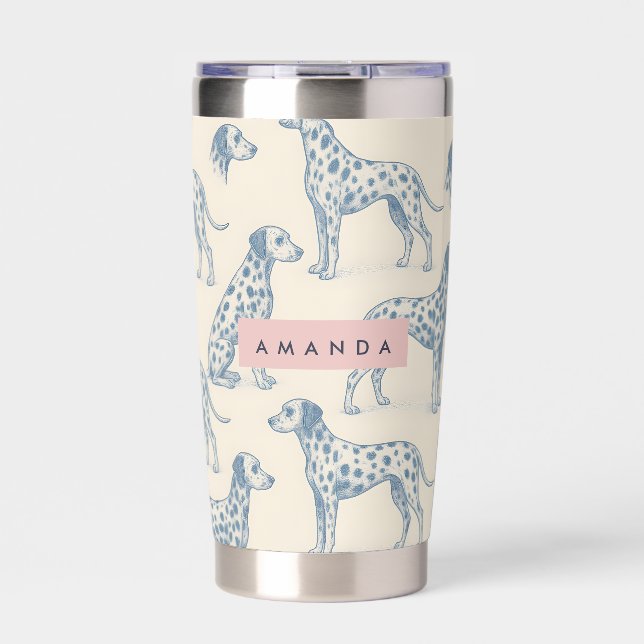 Personalized Whimsical Charming Dalmatian Pattern Insulated Tumbler (Front)