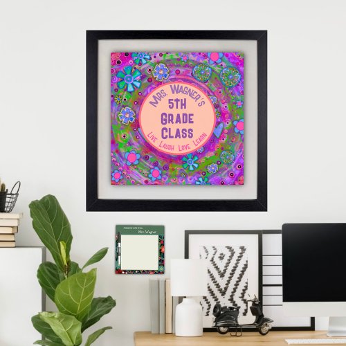 Personalized Whimsical Colorful Purple Classroom Poster